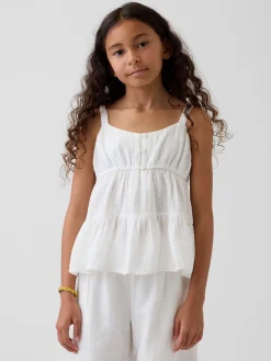 Kids Cotton Gauze Tiered Tank Top