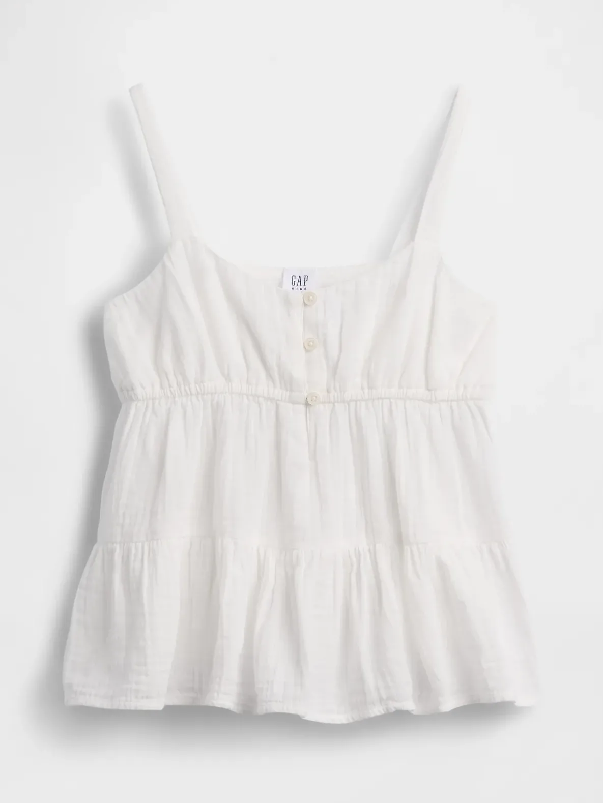 Kids Cotton Gauze Tiered Tank Top