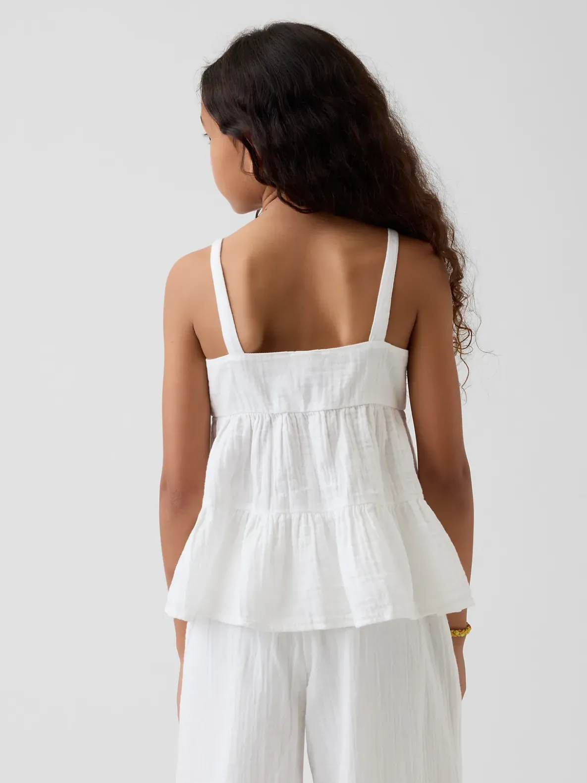 Kids Cotton Gauze Tiered Tank Top