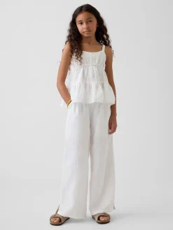 Kids Cotton Gauze Wide-Leg Pants