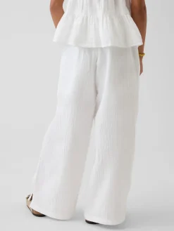 Kids Cotton Gauze Wide-Leg Pants