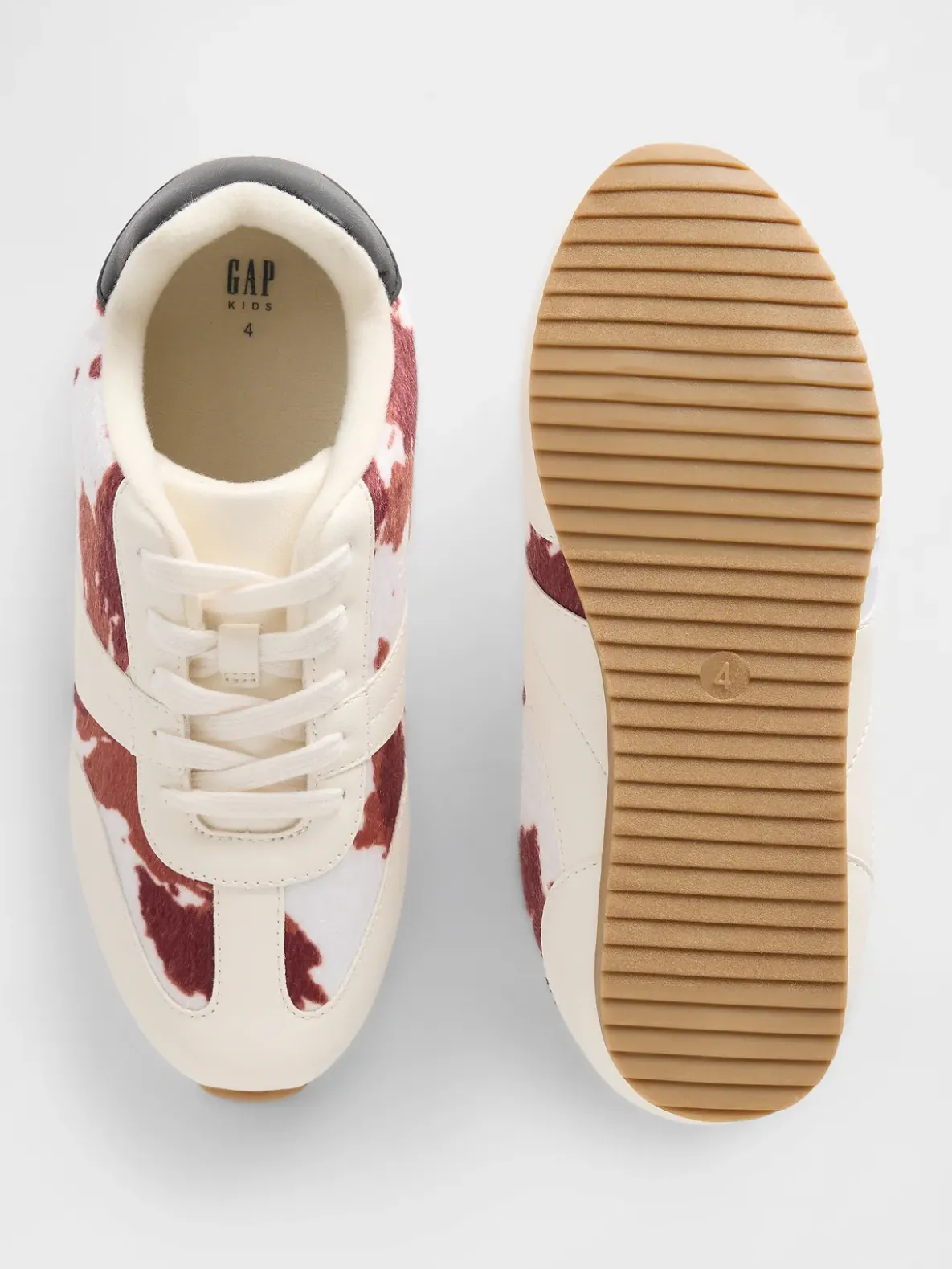 Kids Cow Print Sneakers