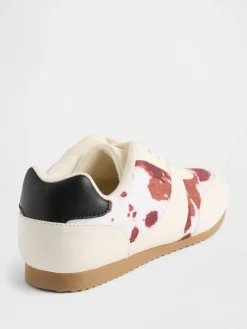 Kids Cow Print Sneakers