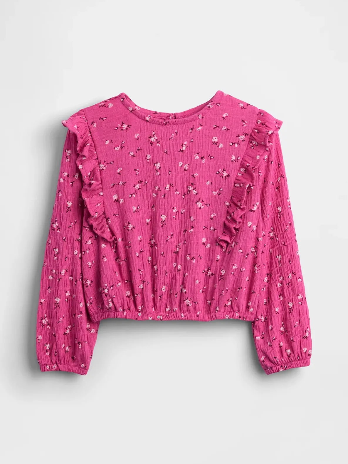 Kids Crinkle Knit Ruffle Top