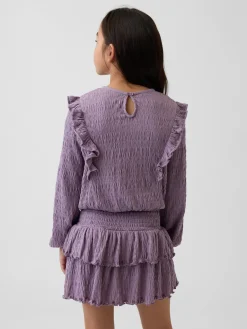 Kids Crinkle Knit Ruffle Top