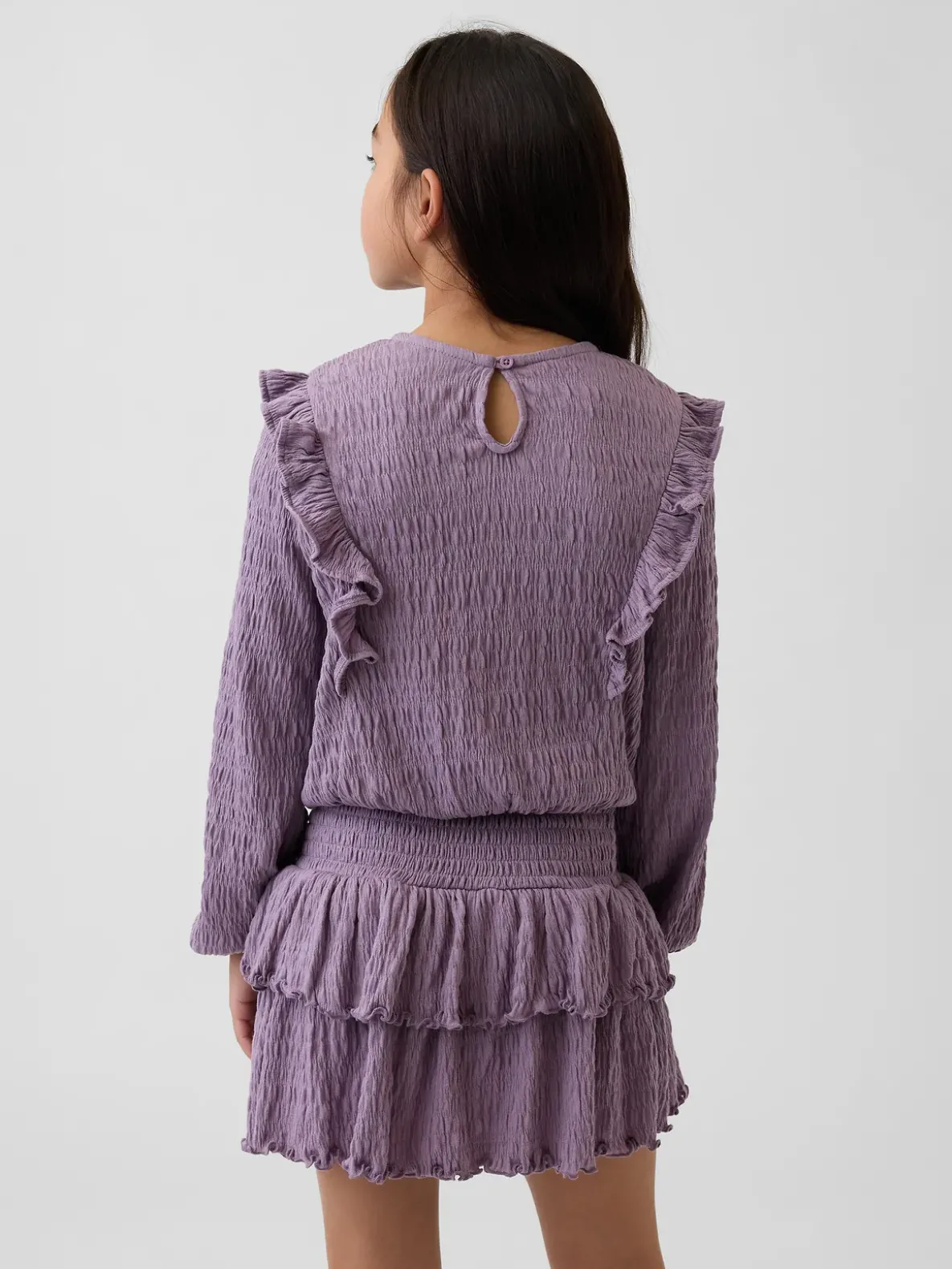 Kids Crinkle Knit Ruffle Top