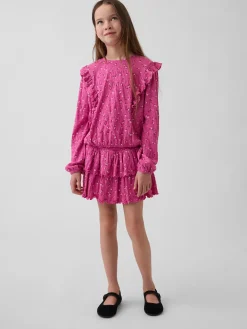 Kids Crinkle Knit Tiered Skort
