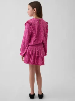Kids Crinkle Knit Tiered Skort