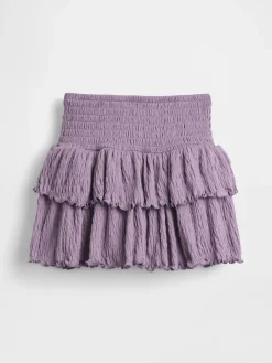 Kids Crinkle Knit Tiered Skort