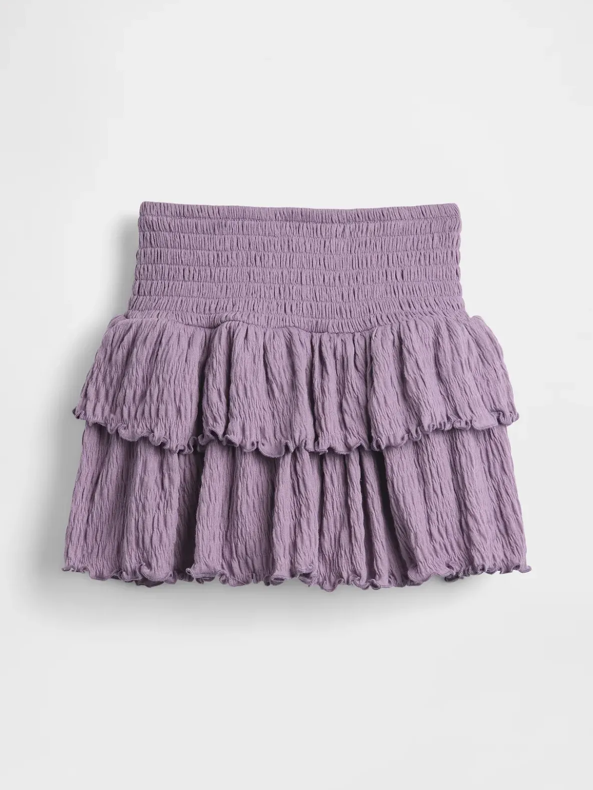 Kids Crinkle Knit Tiered Skort