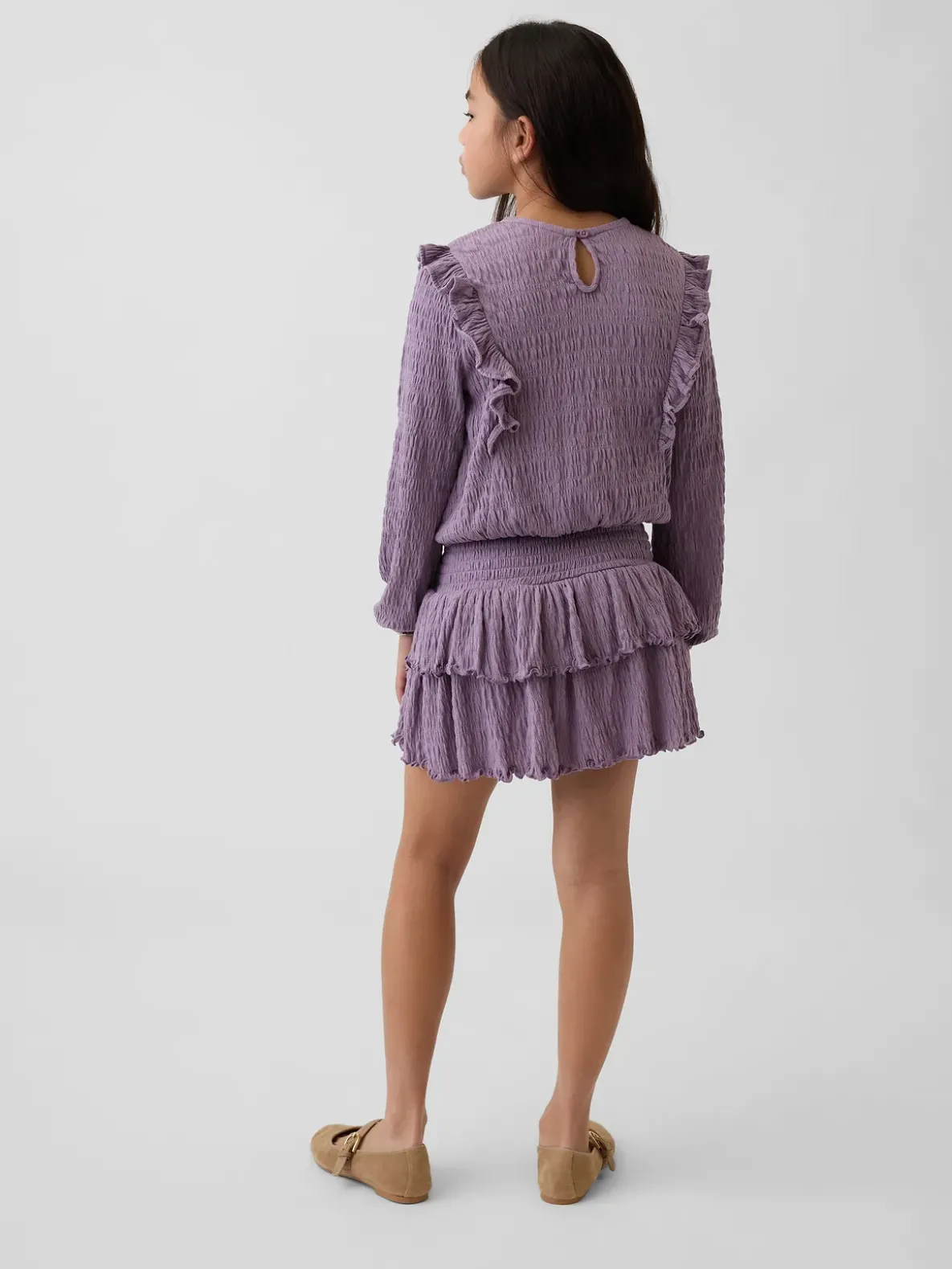 Kids Crinkle Knit Tiered Skort