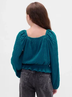Kids Crinkle Peplum Top
