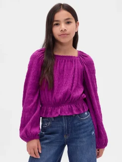 Kids Crinkle Peplum Top