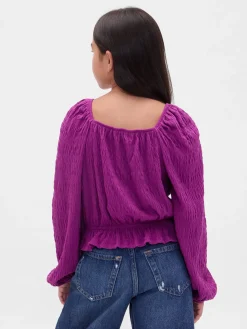Kids Crinkle Peplum Top