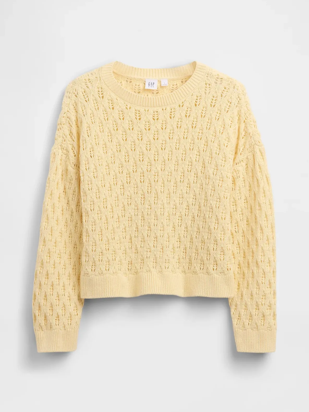 Kids Crochet Oversized Crewneck Sweater