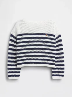 Kids Crochet Oversized Stripe Sweater