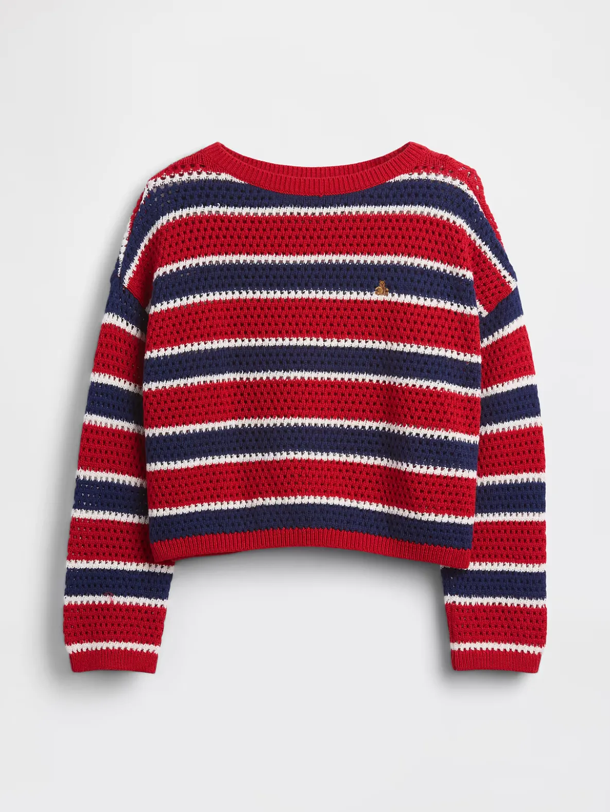 Kids Crochet Oversized Stripe Sweater