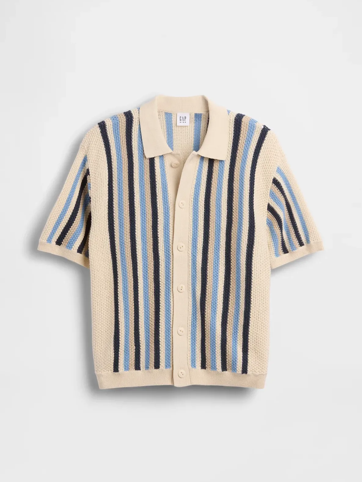 Kids Crochet Stripe Sweater Shirt