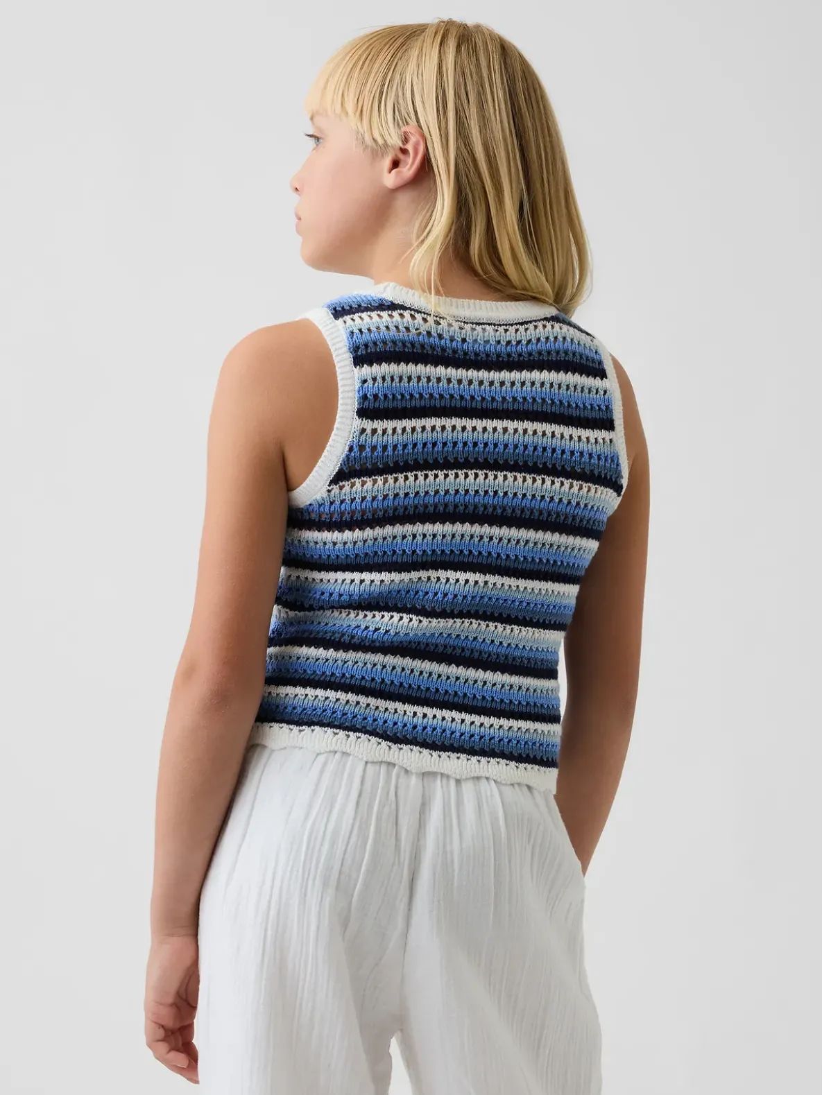 Kids Crochet Stripe Tank Top