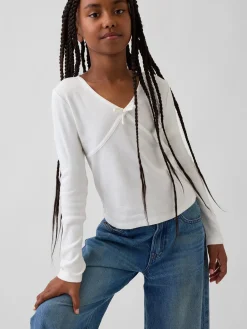 Kids Cross Front Bow T-Shirt