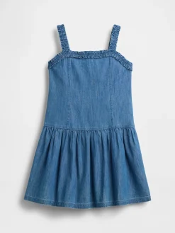 Kids Denim Drop-Waist Dress
