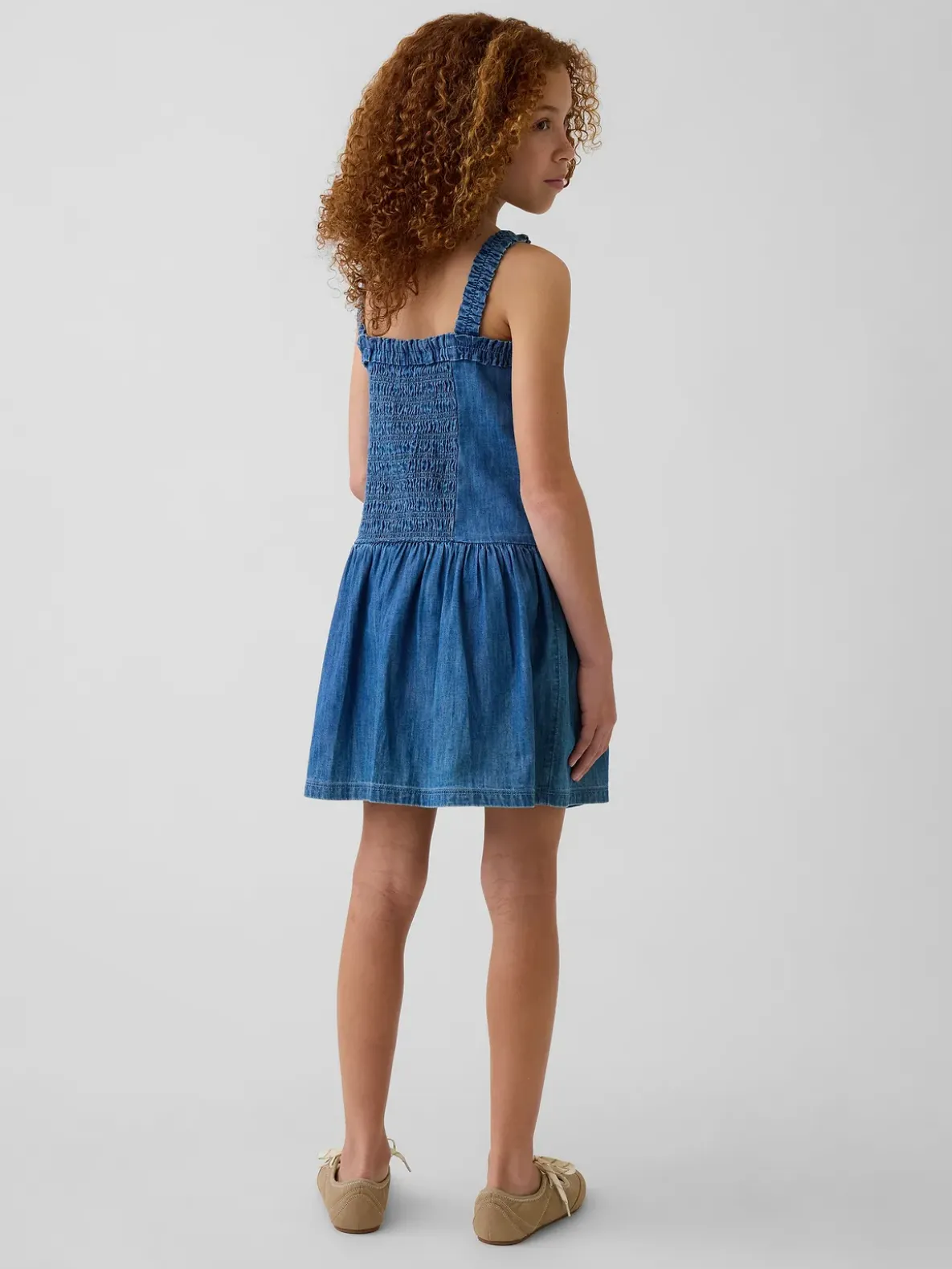 Kids Denim Drop-Waist Dress
