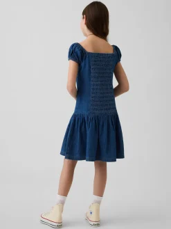 Kids Denim Drop-Waist Dress