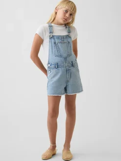 Kids Denim Loose Shortalls