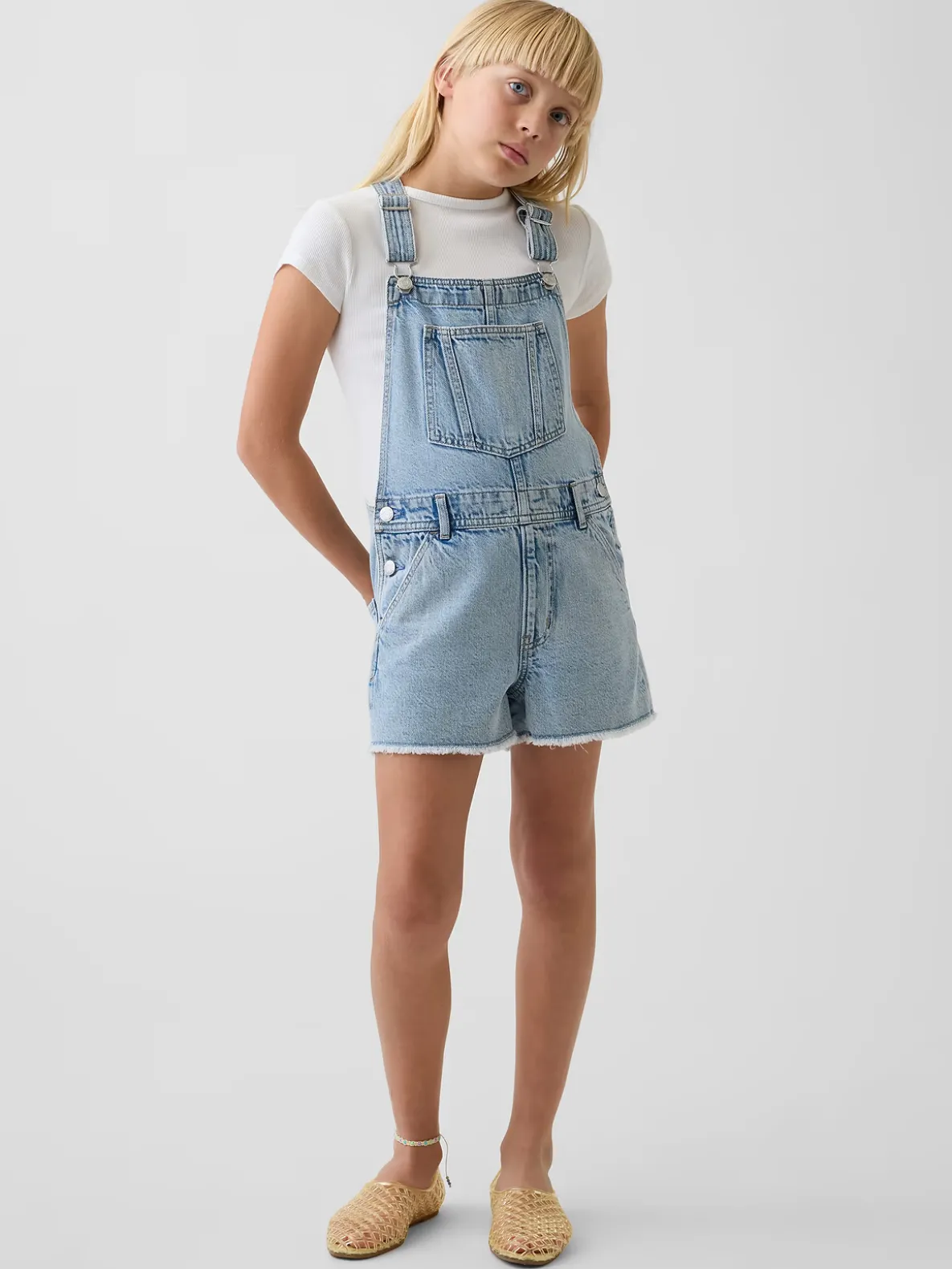 Kids Denim Loose Shortalls