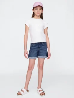 Kids Denim Midi Shorts