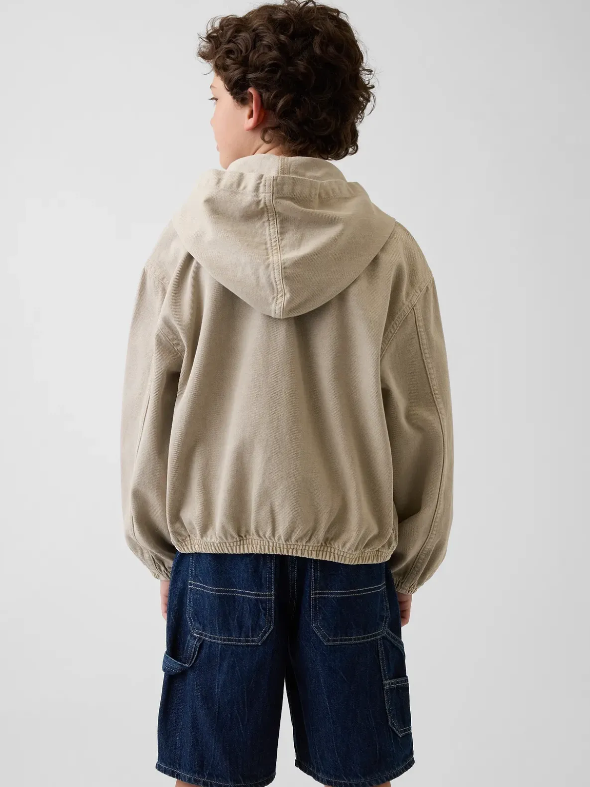 Kids Denim Relaxed Hooded Jacket