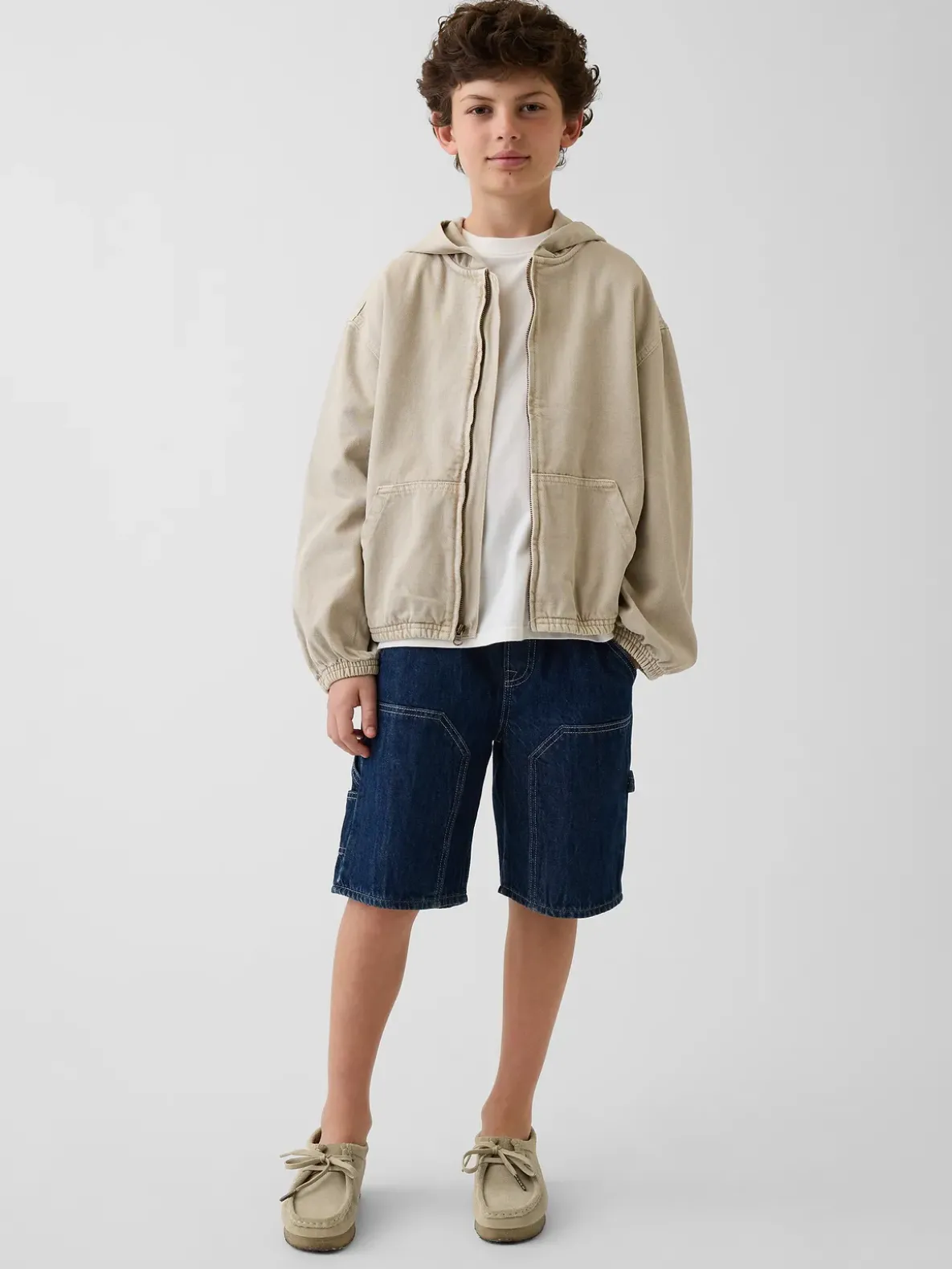Kids Denim Relaxed Hooded Jacket