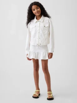 Kids Denim Ruffle Mini Skirt