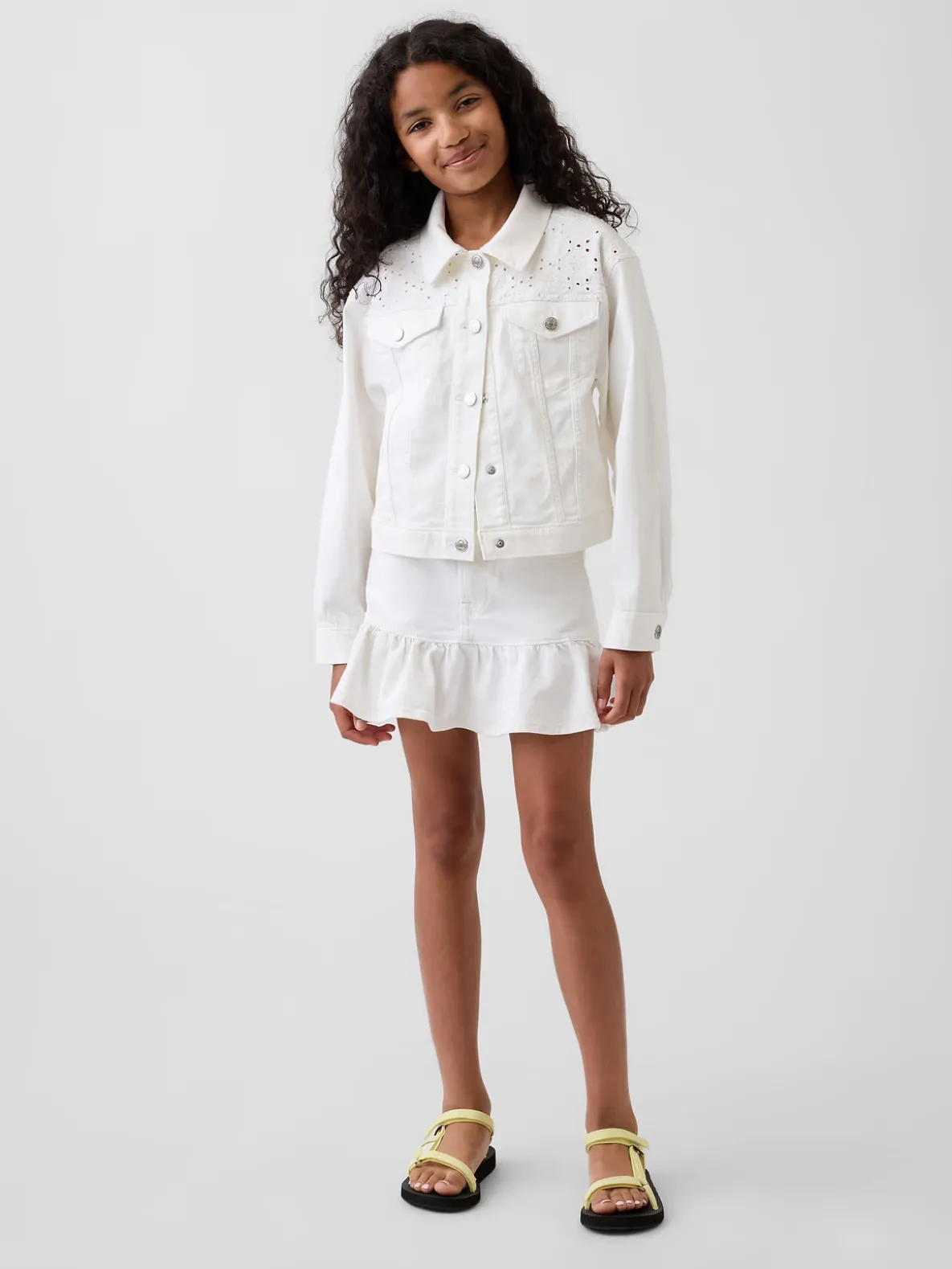 Kids Denim Ruffle Mini Skirt