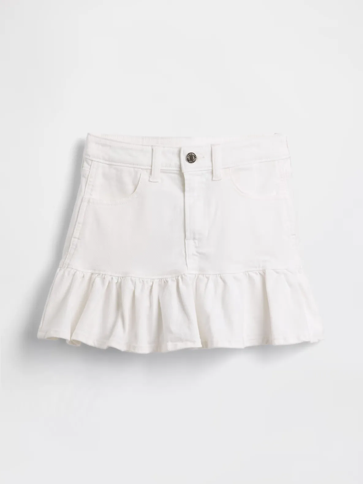 Kids Denim Ruffle Mini Skirt