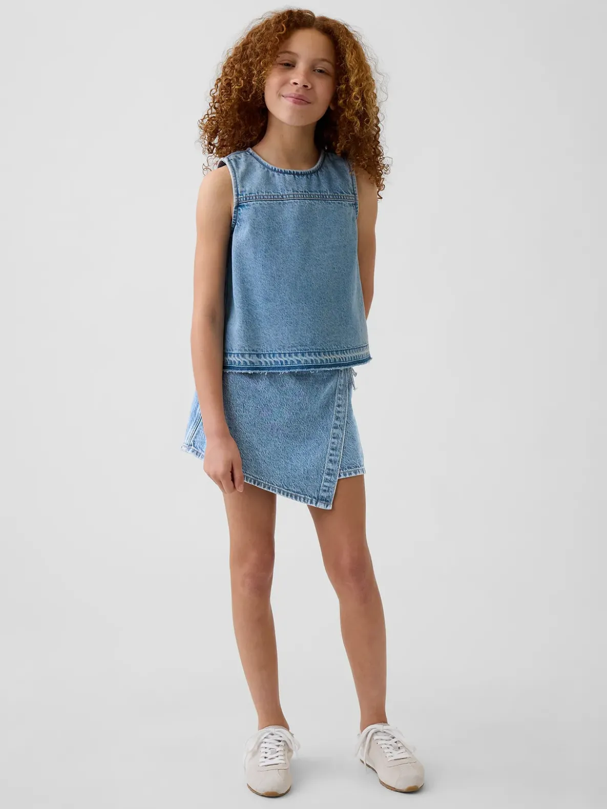 Kids Denim Shell Tank Top