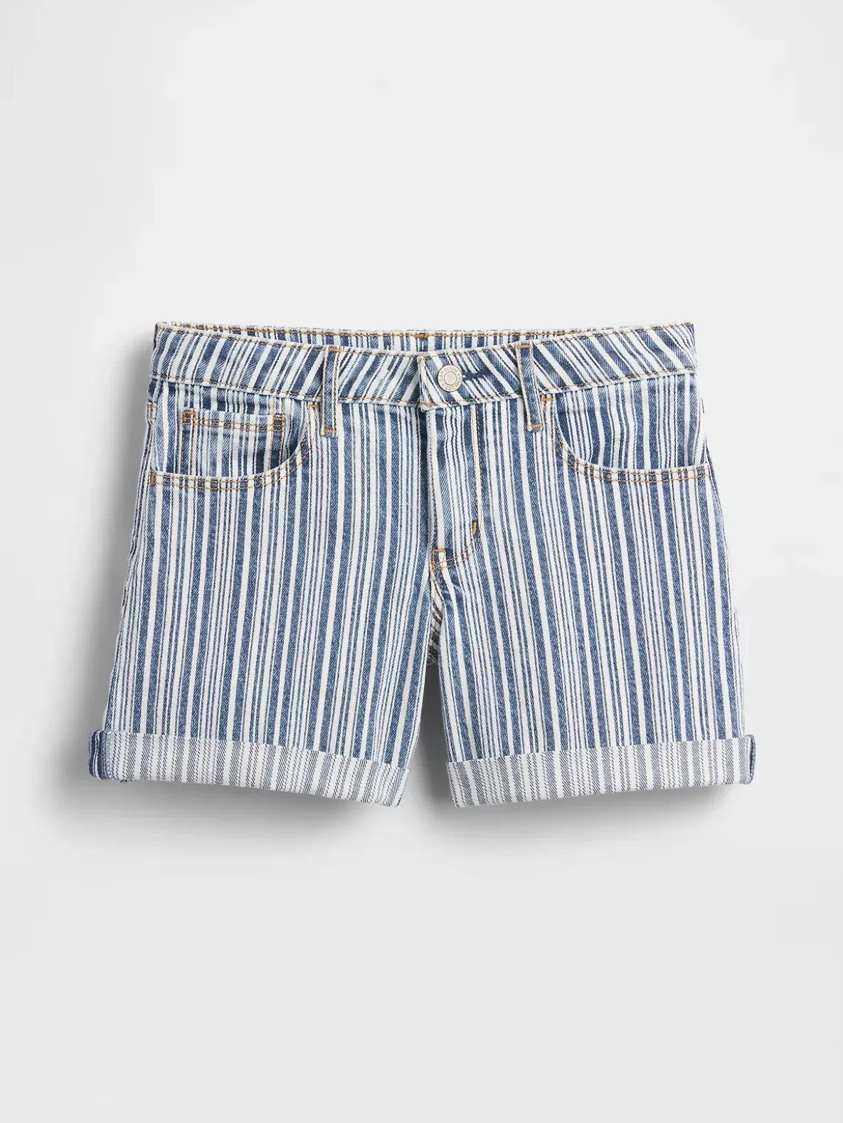 Kids Denim Stripe Midi Shorts