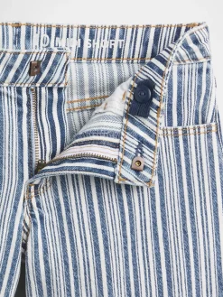 Kids Denim Stripe Midi Shorts