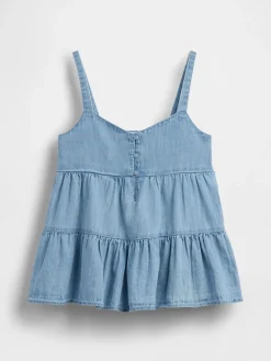 Kids Denim Tiered Tank Top