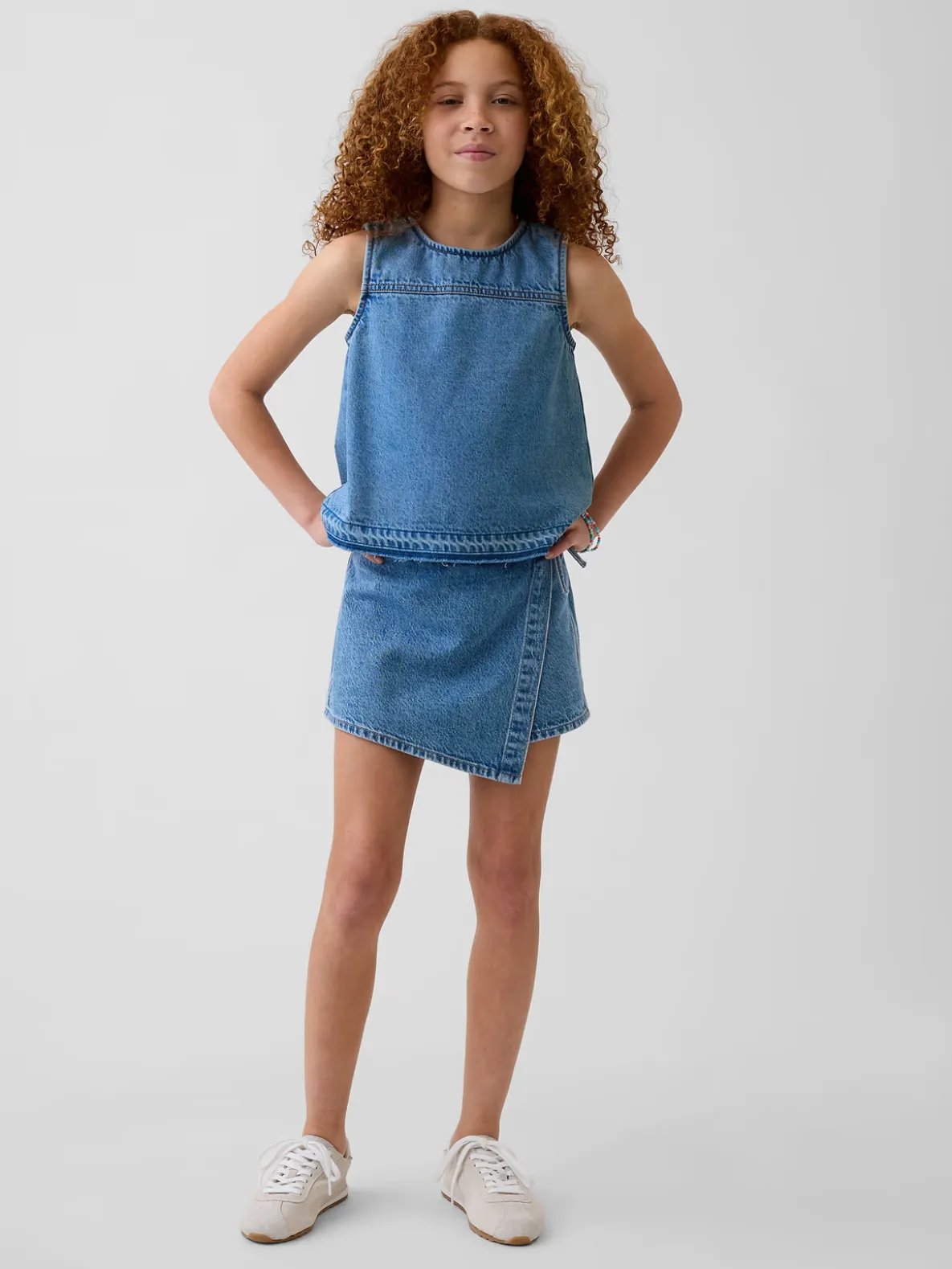 Kids Denim Wrap Skort