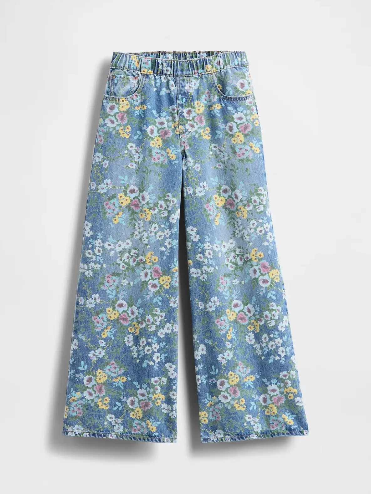 Kids Floral Easy Baggy Jeans