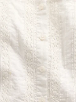 Kids Flutter-Sleeve Lace-Trim Dress