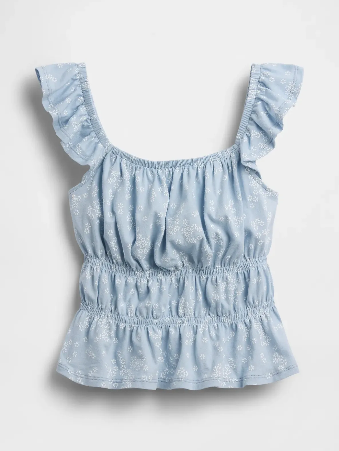 Kids Flutter-Sleeve Smocked Peplum Top