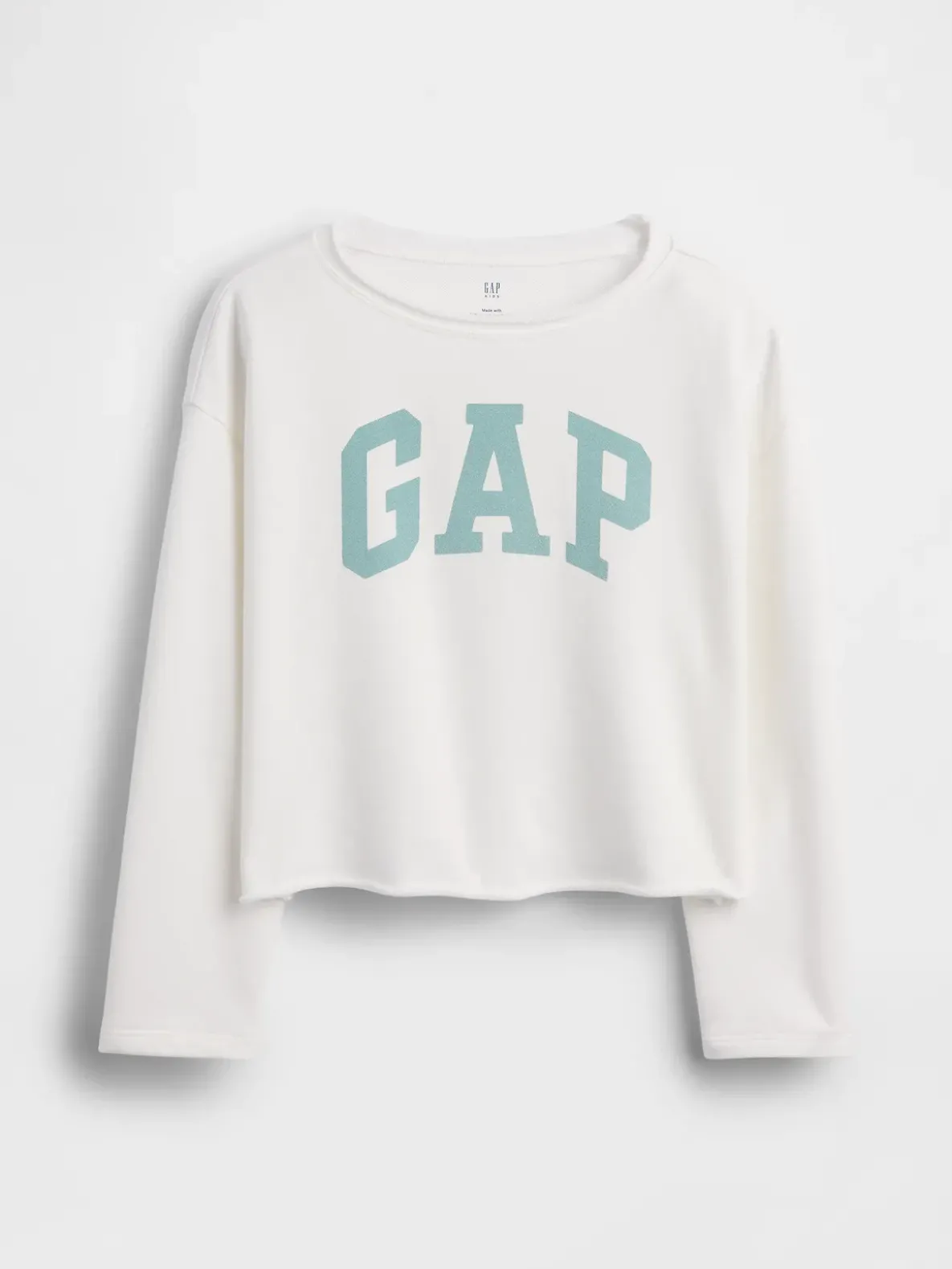 Kids French Terry Wide-Neck Logo Sweatshirt