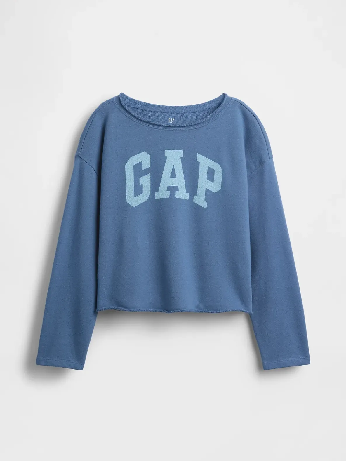 Kids French Terry Wide-Neck Logo Sweatshirt