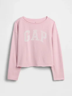 Kids French Terry Wide-Neck Logo Sweatshirt