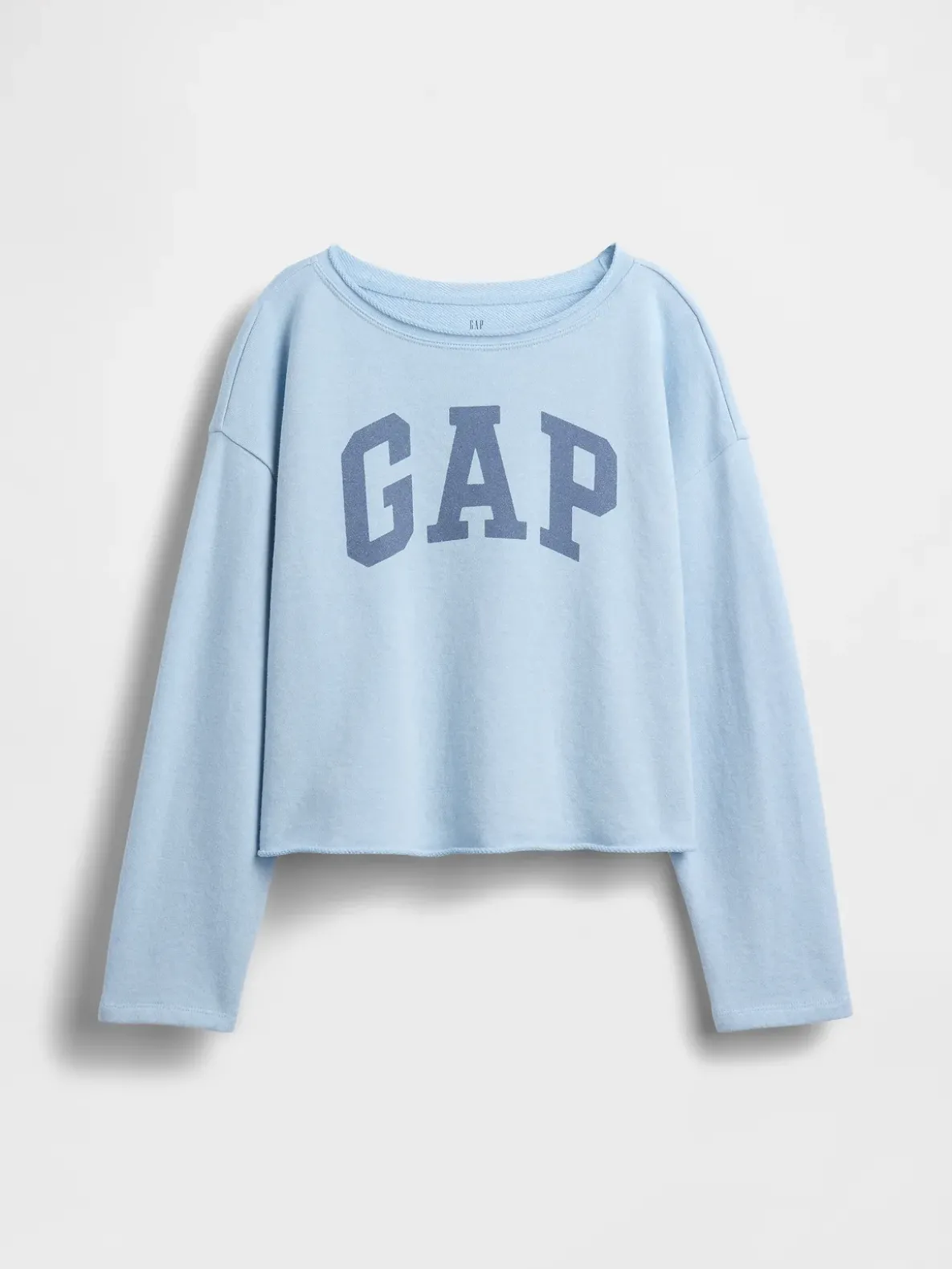 Kids French Terry Wide-Neck Logo Sweatshirt