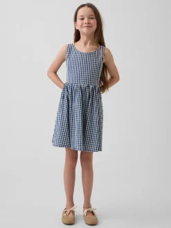 Kids Gingham Denim Dress