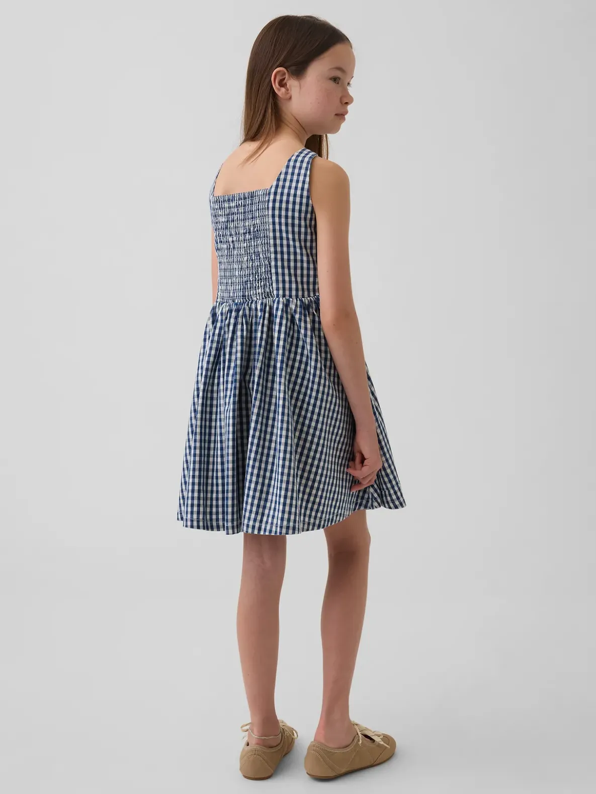 Kids Gingham Denim Dress