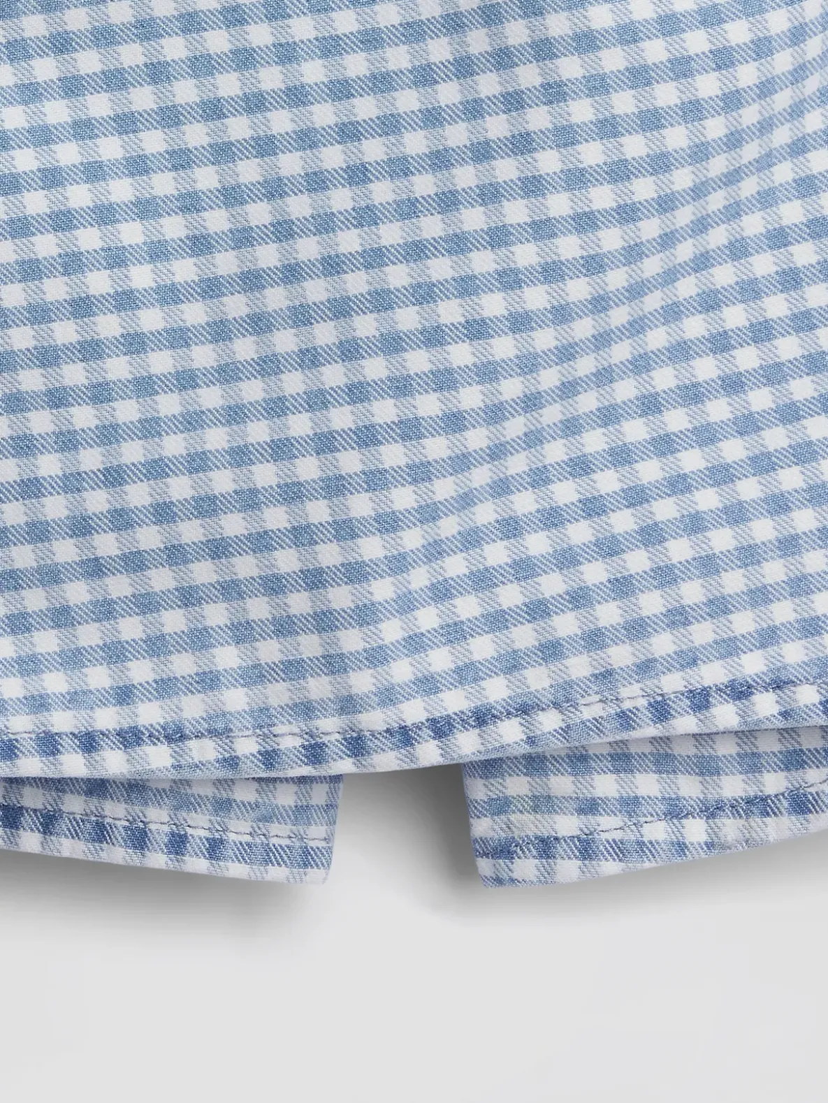 Kids Gingham Denim Wrap-Front Mini Skort